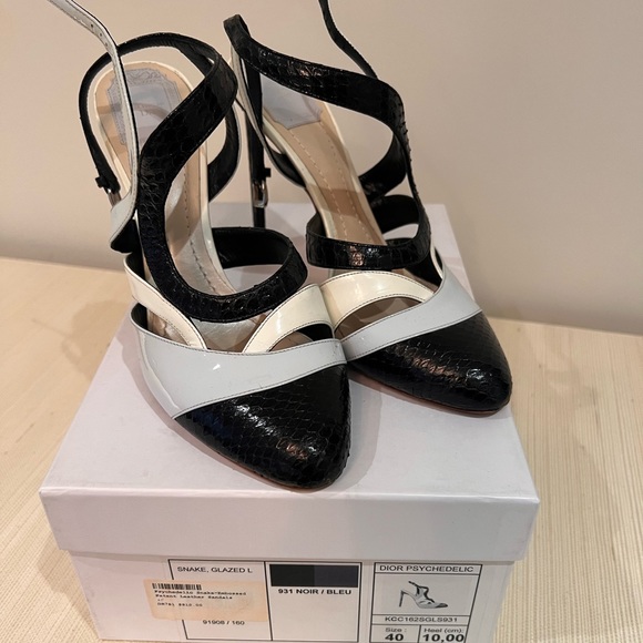 Christian Dior Psychedelic Snake Embossed Patent Leather Heels Size 40 - Picture 5 of 6
